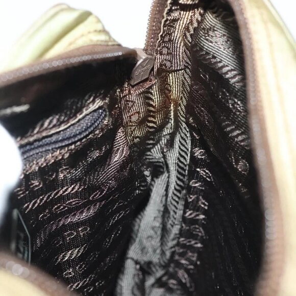 PRADA Shoulder Bag Nylon Khaki Silver Auth ki5896 - Picture 10 of 16